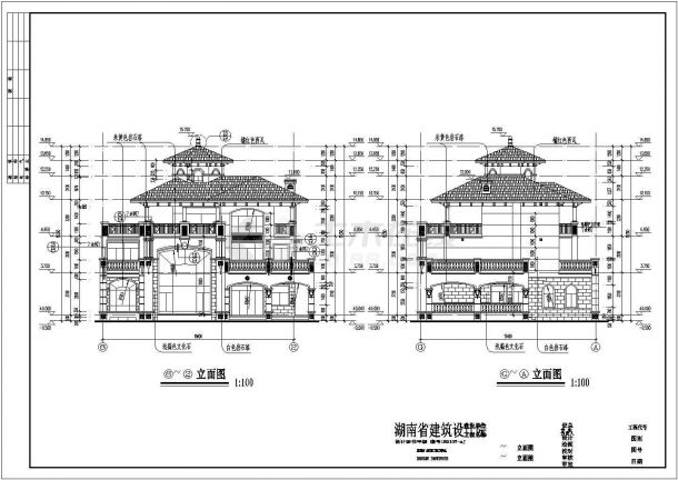 某地全套三层豪华别墅建筑设计施工图-图二