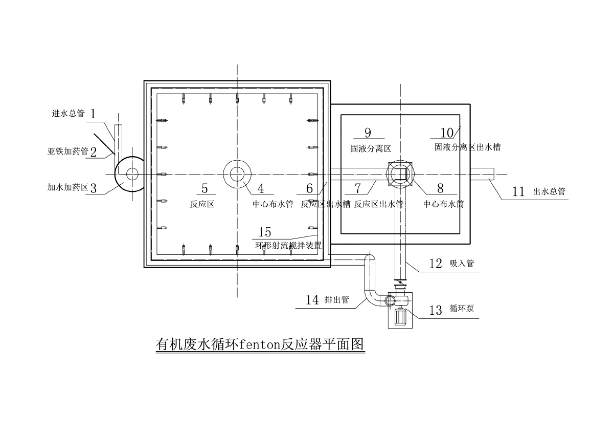 有机废水fenton反应器平面图.