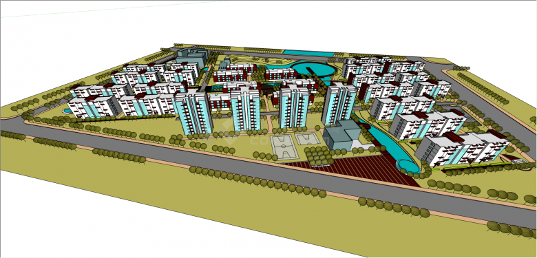 居民住宅区域规划su模型-图二