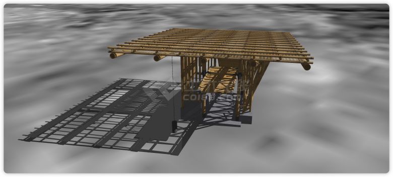 竹子结构搭建古建筑su模型-图二
