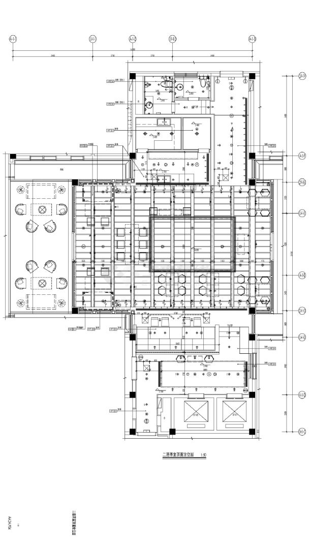 汉中兴元汉文化休闲旅游度假区汉文化建设项目-汉街某新中式客栈-二层茶室装饰施工CAD图-图一