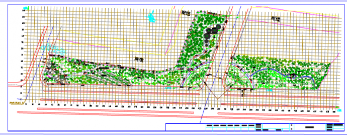 某地河边道路绿化详细建筑设计施工图_图1