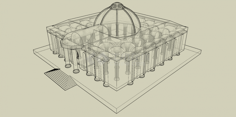 外国古典建筑透明简易su模型-图一