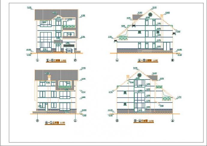 砖混三层简洁农村房屋建筑设计施工图_图1