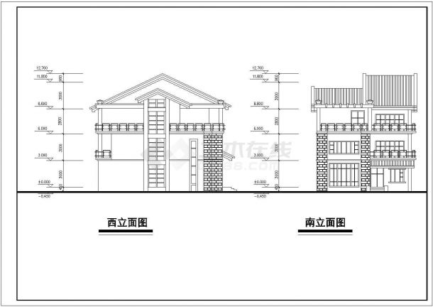某地两套三层经济农村房屋建筑设计图-图二