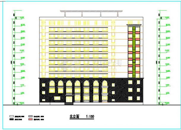 某地区小型十一层回字形酒店建筑施工图（共11张）-图一