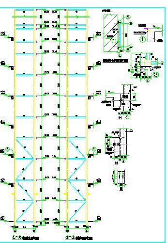 某小区多个钢电梯井道结构大样图-图二