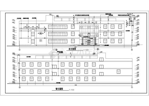 某地区小型四层宾馆建筑设计图纸（共10张）-图一