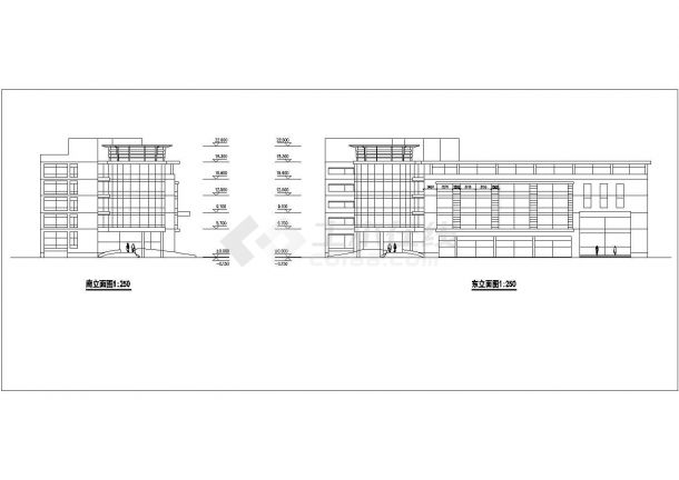 某地区小型五层U字型酒店建筑设计图纸（共8张）-图一