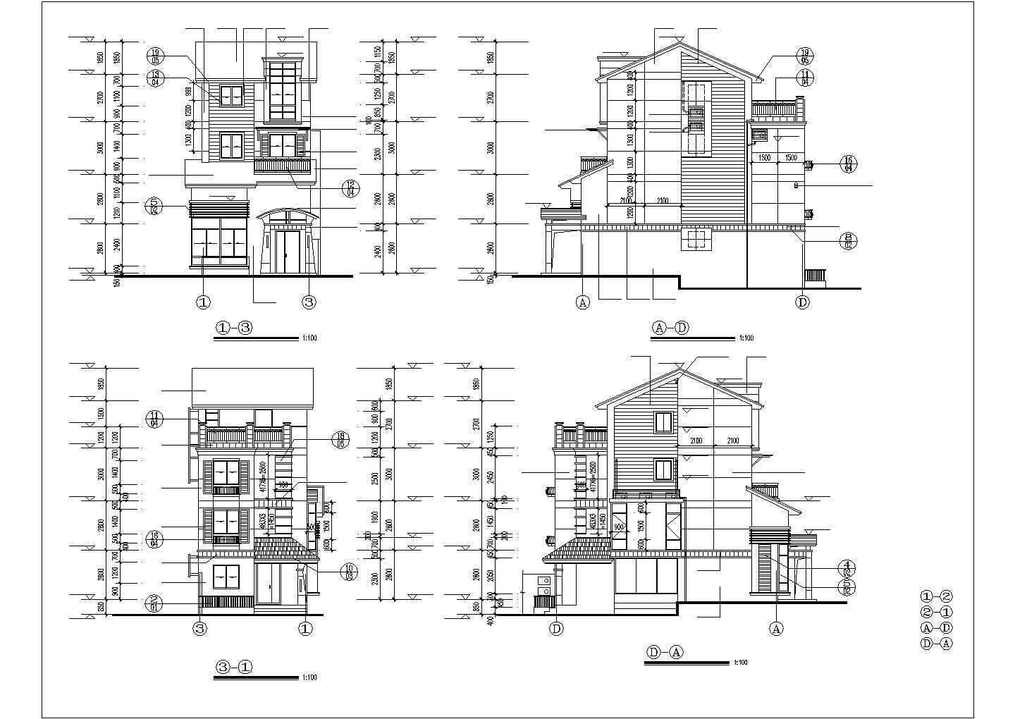 某地三层小型农村房屋建筑设计方案图