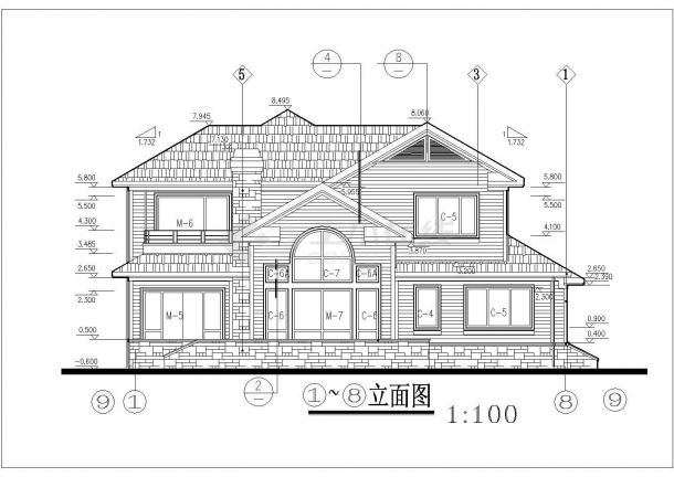 某地英式精美两层自建别墅建筑设计图-图一