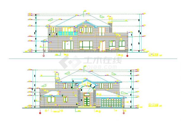 法式风格二层舒适别墅建筑设计图纸-图一