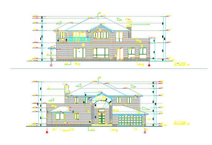法式风格二层舒适别墅建筑设计图纸_图1