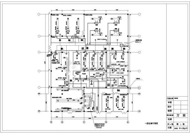 某地工厂办公楼空调整套平面设计施工图纸-图一
