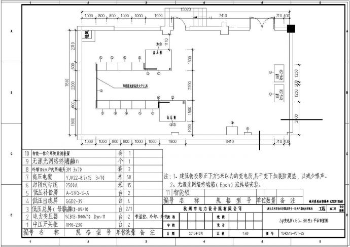 房屋变电所建筑施工CAD参考图_图1