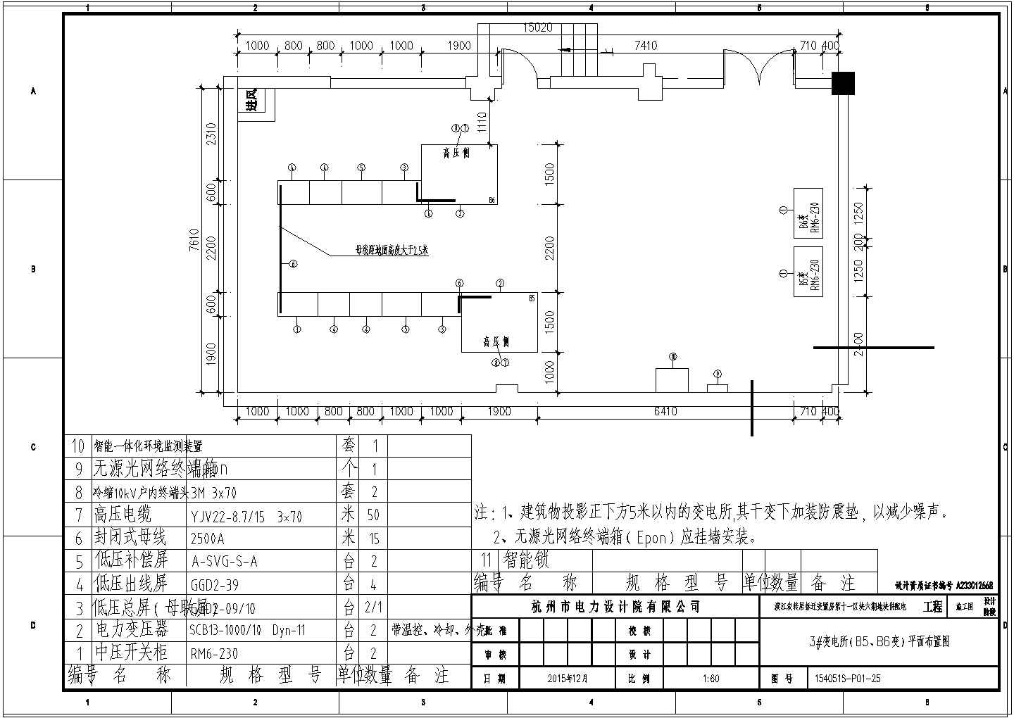 房屋变电所建筑施工CAD参考图