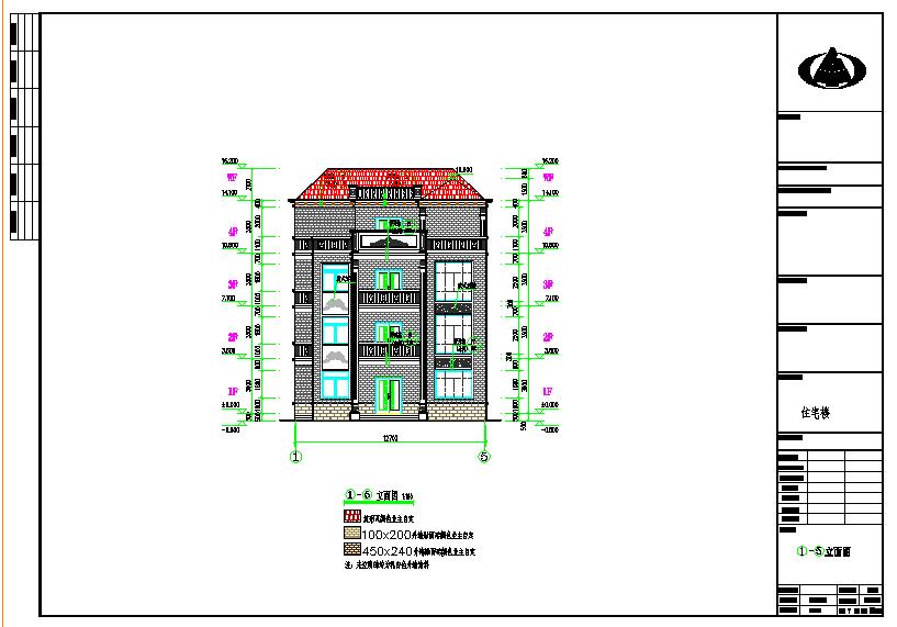 带门面房、露台商住两用四层自建房屋建筑设计图