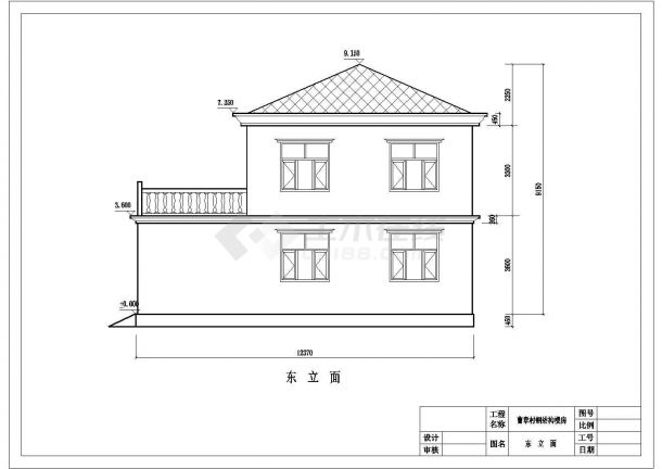 二层带露台简单农村房屋建筑设计图（含结构）-图二