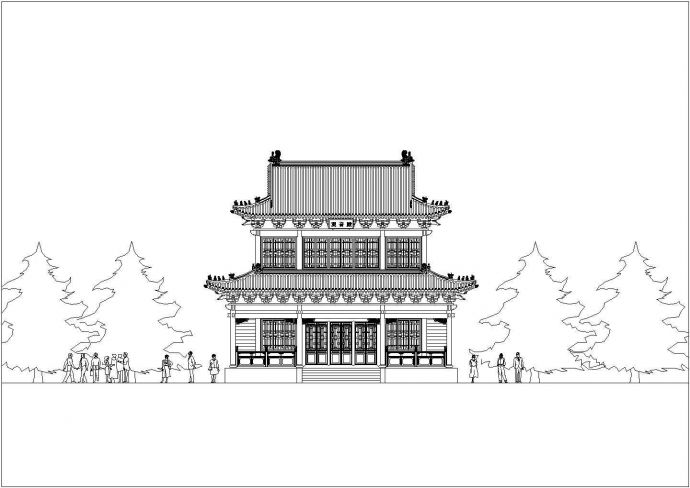 某地寺庙观音大殿建筑设计施工图纸_图1