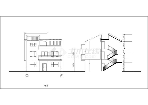 带晒台简单农村房屋建筑设计方案图-图二