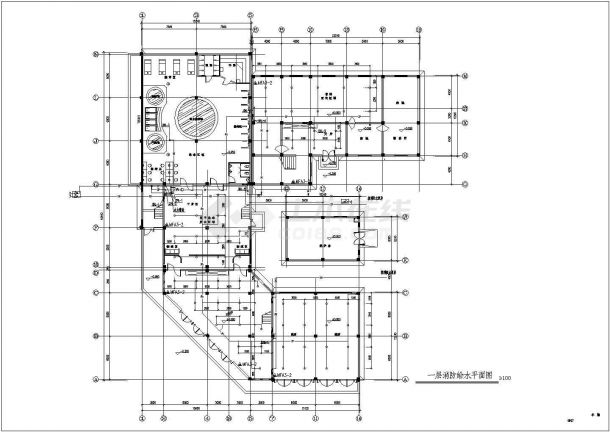 某地三层桑拿浴室给排水及消防系统设计施工图-图一