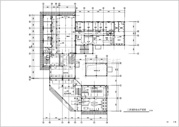 某地三层桑拿浴室给排水及消防系统设计施工图-图二