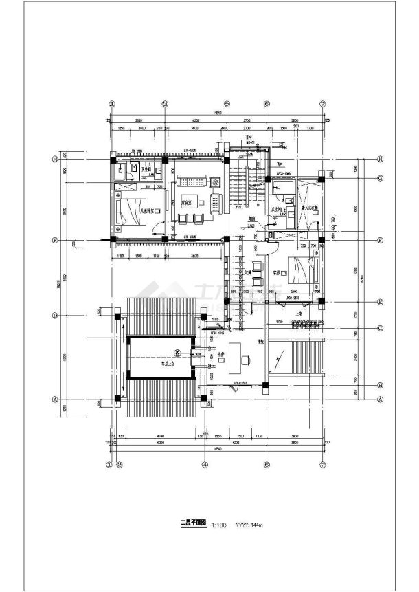 带双车库、小院豪华三层别墅平面建筑设计图-图二