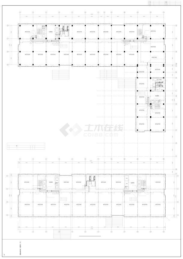 办公楼产业园采暖通风空调图纸-图一