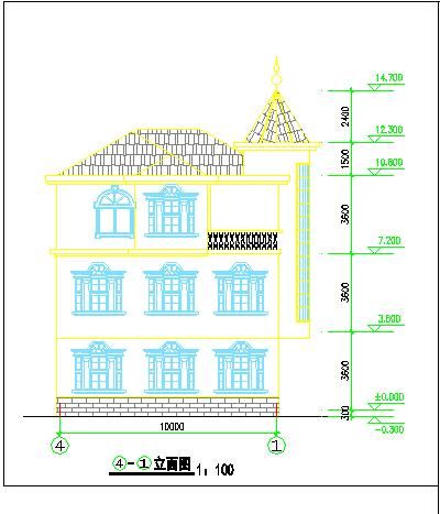 欧式小型三层实用自建别墅建筑设计图-图二