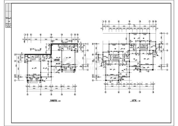 坡地双拼带车库层二层自建房屋建筑设计图-图二