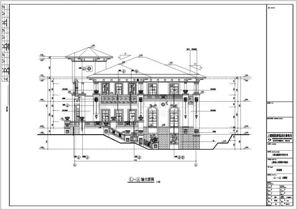 欧式奢华带地下室二层半贵族宫殿别墅建筑设计图-图一