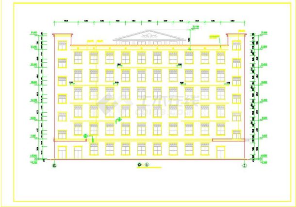 某地五层工商业厂房建筑施工设计图纸-图一