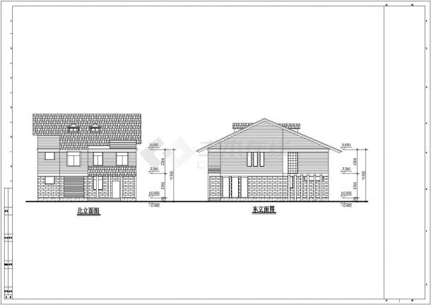 美观带阁楼二层半农村房屋建筑方案图-图一