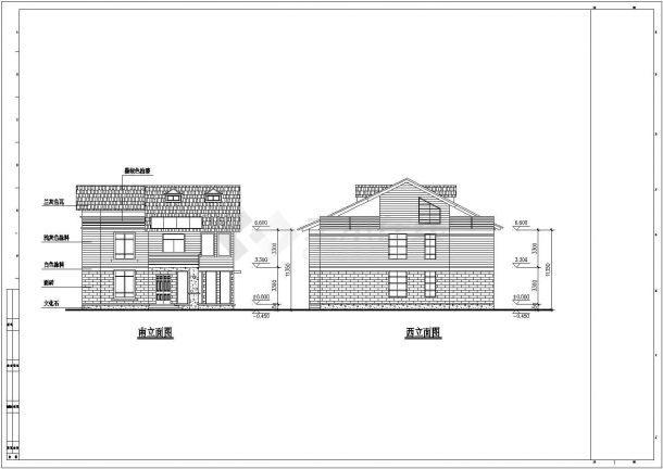 美观带阁楼二层半农村房屋建筑方案图-图二