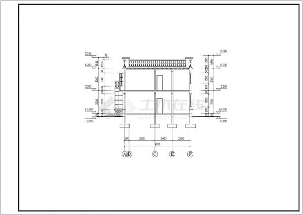 某地二层平屋顶农村房屋建筑设计图-图二