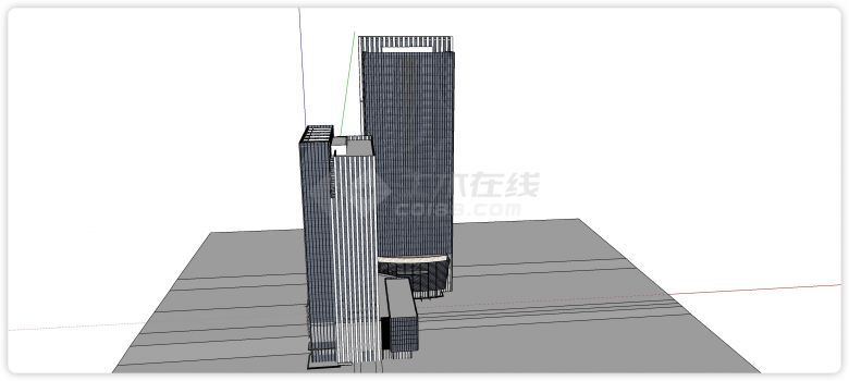 玻璃结构高楼英轩方案su模型-图二
