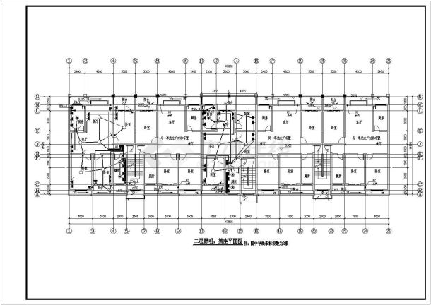 某六层住宅给排水电气线路设计施工图-图二