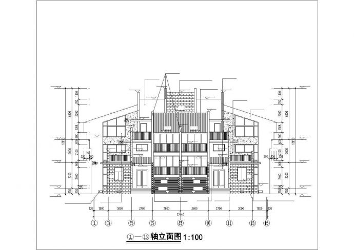 某市现代别致双拼别墅建筑设计施工图纸_图1