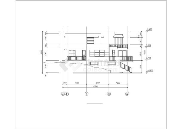 某市现代独栋别墅建筑设计施工图纸-图一