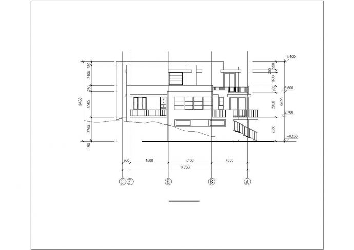 某市现代独栋别墅建筑设计施工图纸_图1