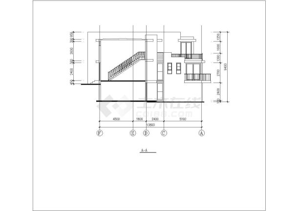 某市现代独栋别墅建筑设计施工图纸-图二