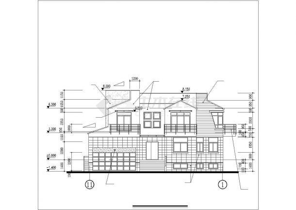某市高档自建二层别墅建筑设计施工图纸-图一
