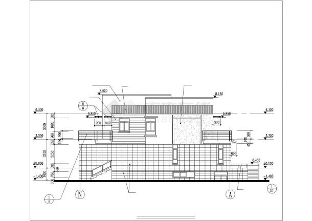 某市高档自建二层别墅建筑设计施工图纸-图二