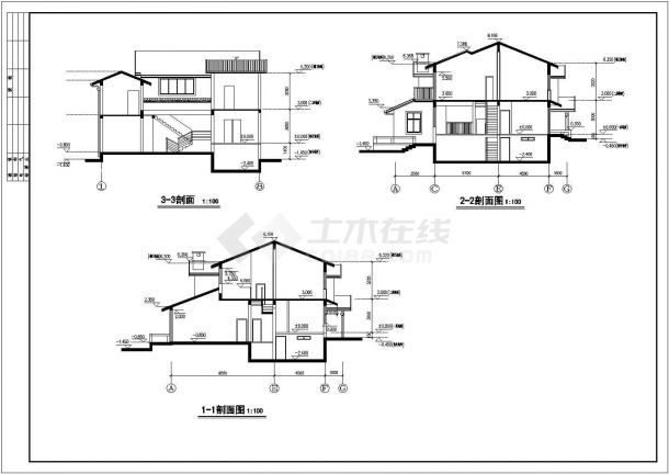 某小区3套经典二层别墅建筑设计图（全集）-图二