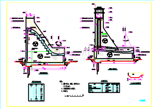 重力坝技施工设计CAD全套图-图二
