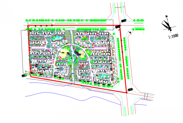 某小区规划建设及景观cad设计施工图-图一