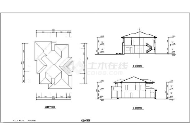 某地两层经济型别墅建筑施工方案图-图二