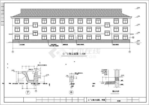 某器材公司三层宿舍楼建筑施工方案-图二