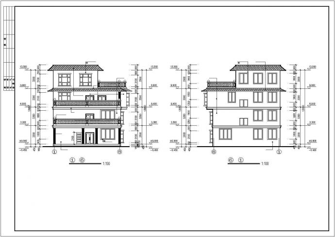 框架四层平屋顶自建房屋建筑设计图纸_图1
