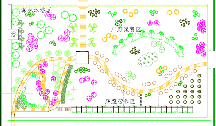 某地小型温室及外围园林景观设计图_图1